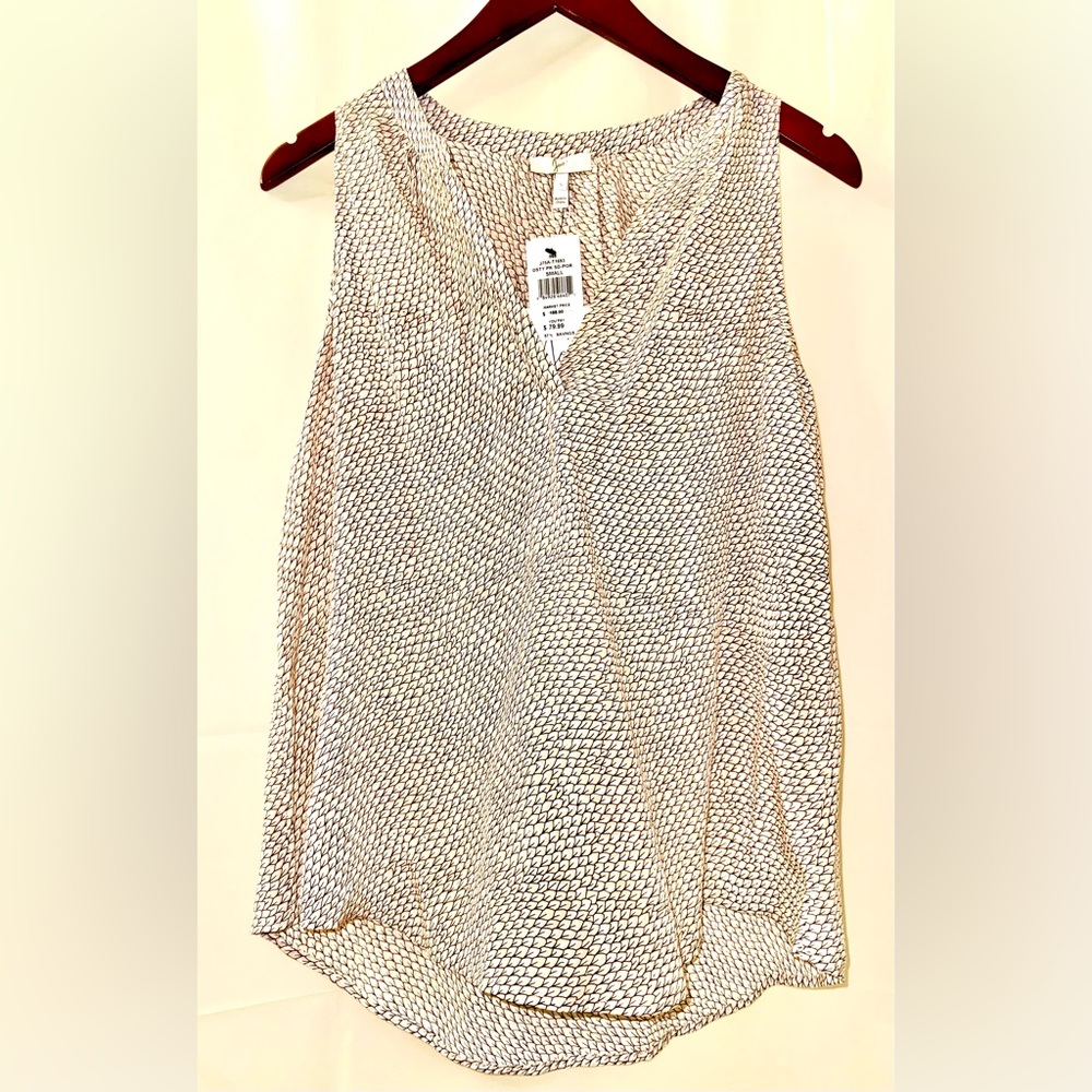 Joie Black and Light Pink Sleeveless Blouse, NWT